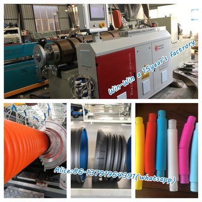 Linha de Extrusão de Rosca Dupla Simples para Tubo Corrugado de Plástico PPR HDPE PVC