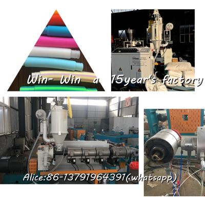 Linha de produção de máquina para fabricar tubos de PVC de PP PE Linha de extrusão de tubos corrugados de parafuso simples ou duplo