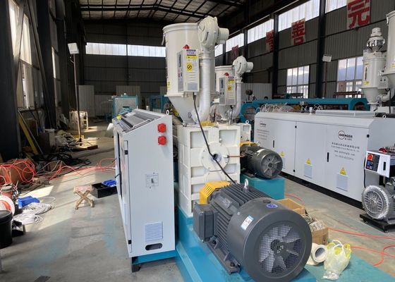 Linha de produção plástica da máquina da extrusão da extrusora da tubulação do PVC do parafuso dobro