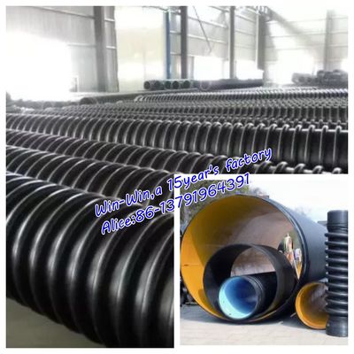 O enrolamento espiral do HDPE da parede estrutural corrugou a linha de produção da extrusão da tubulação