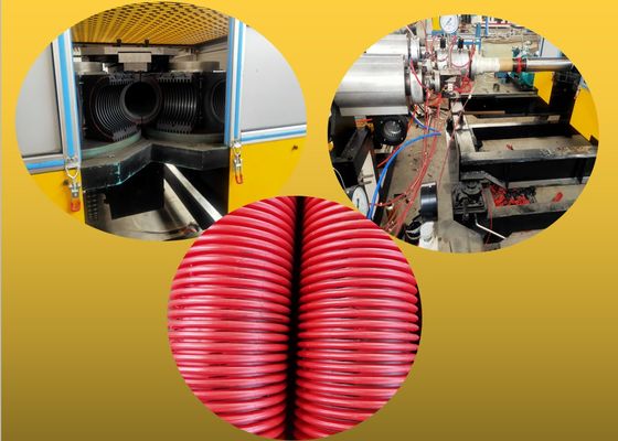 Da espiral dobro da parede dos PP do HDPE do PVC extrusora ondulada da tubulação