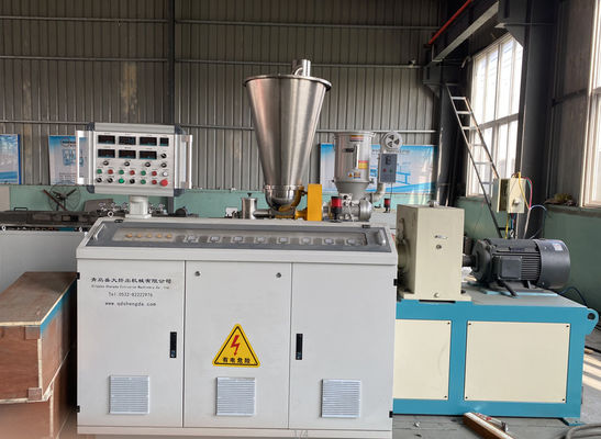 linha ondulada parafuso gêmeo 6m/Min da extrusão da tubulação da única parede do PVC de 160mm